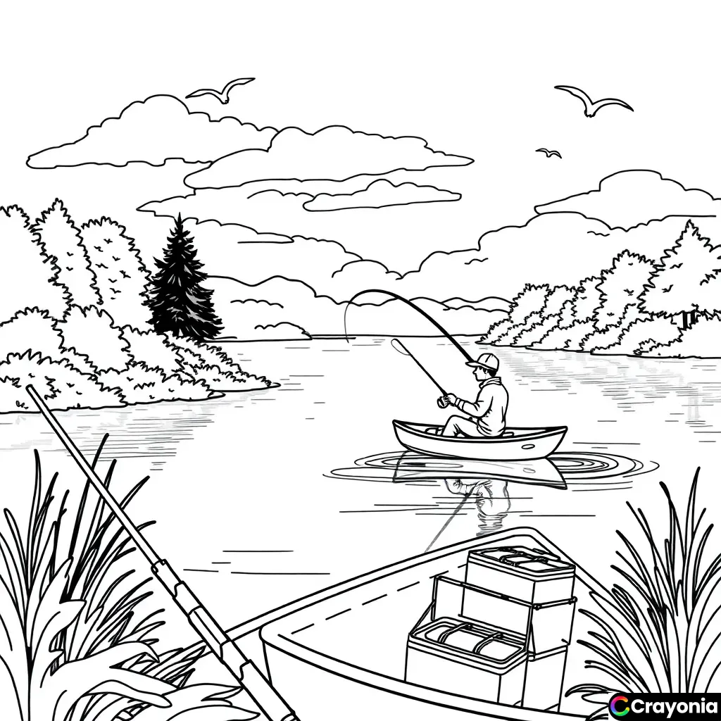 Fishing Coloring Pictures Fishing Coloring Pictures